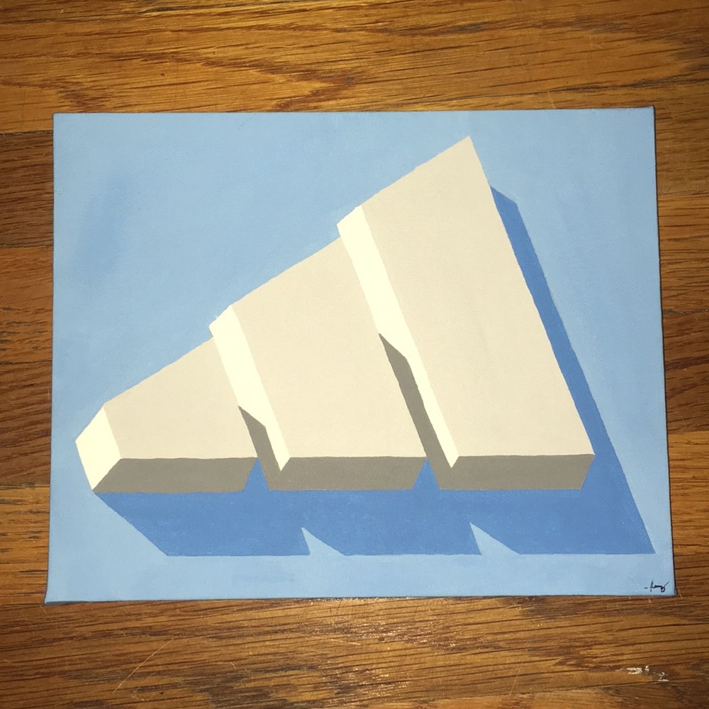 Pastel Blue Adidas logo